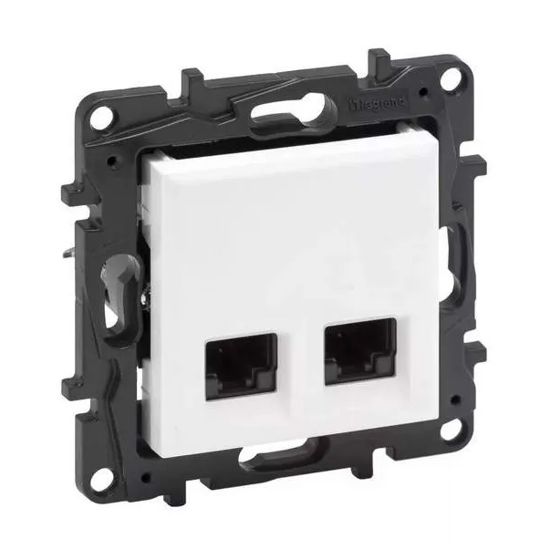 Информационная розетка двойная 2ХRJ45 Кат.6 UTP, цвет Белый