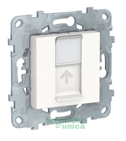 UNICA NEW розетка компьютерная, RJ45, одиночная, кат. 5е UTP, белый
