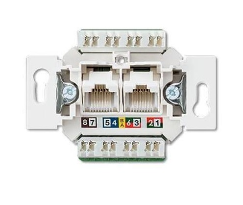 Розетка 2xRJ45 Cat.6 JUNG МЕХАНИЗМЫ JUNG, светло-серый