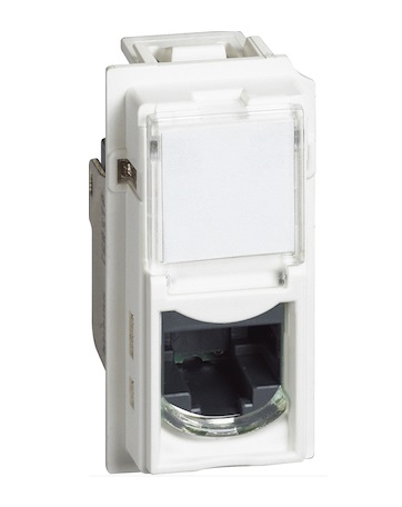 Розетка компьютерная RJ45 Кат.5е UTP Living Now, одинарная, цвет - белый
