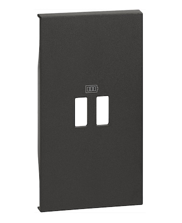 Лицевая панель Living Now, USB type-C 5V, USB type-A 5V, двойная, цвет - черный